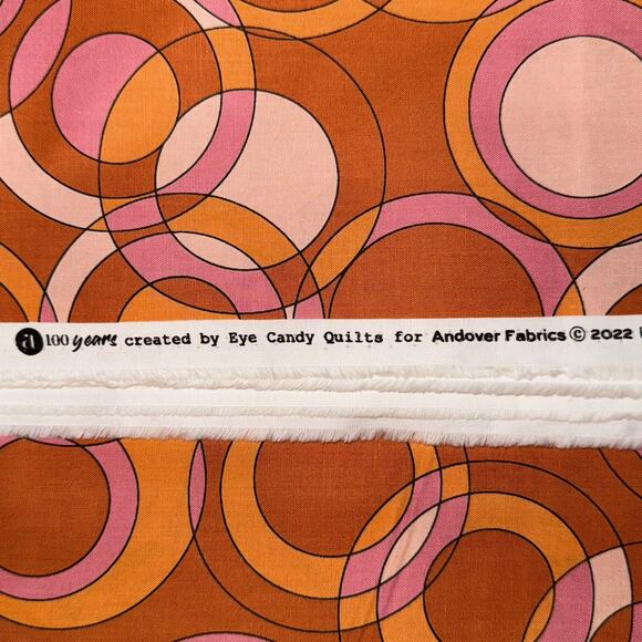 Astrologika Orange Circles Orbit | Eye Candy Quilts | Andover Fabrics | 1/2 Yd - Picture 6 of 7